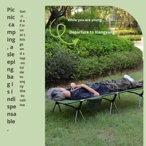 <span class=keywords><strong>Lettino</strong></span> <span class=keywords><strong>da</strong></span> <span class=keywords><strong>Campeggio</strong></span> Portatile in Lega di Alluminio, Larghezza 80cm, Leggero e Pieghevole, con <span class=keywords><strong>Materasso</strong></span> Allargato per Tenda - Product Image 2