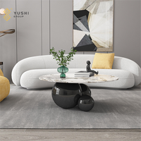 YUSHI Style italien lumière luxe salon Table basse moderne Simple pierre frittée Table à thé pour la maison salon meubles