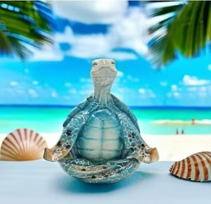 Decorazioni Desktop artigianali in resina figurina di tartaruga marina <span class=keywords><strong>Zen</strong></span> Yoga personalizzata per decorazioni da spiaggia costiera - Product Image 6