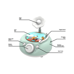 Jouet Gramophone Multifonctionnel <span class=keywords><strong>pour</strong></span> Enfants, Éducation Précoce, Enregistrement Électrique, Lecture Musicale, Lecteur de Cartes Rechargeable, Veilleuse, Poèmes - Product Image 2