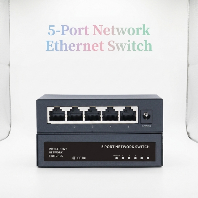 5-Port Gigabit Ethernet Switch Unmanaged Network Switch 10/100/1000Mbps RJ45 Plug and Play Desktop Switch 10GBPS Capacity