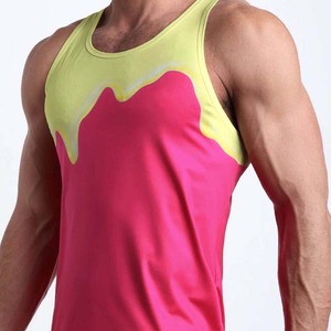 Débardeur en polyester/coton de haute qualité, logo personnalisé, uni, sans manches, tissu doux, musculation, fitness - Product Image 3