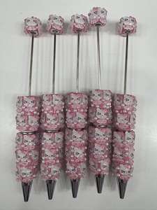 Nouveauté 2026 : Stylo à bille DIY avec breloque <span class=keywords><strong>chat</strong></span> mignon, strass et paillettes colorées <span class=keywords><strong>pour</strong></span> la création de bijoux - Product Image 3