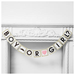 Bannière vintage or bord bébé douche <span class=keywords><strong>baptême</strong></span> <span class=keywords><strong>baptême</strong></span> faveur papier lettre photographie bannière pour bébé fille - Product Image 4