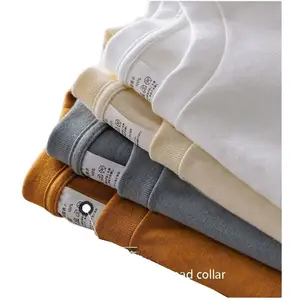 Camiseta de peso pesado Odm 250 Gsm para hombre, diseño personalizado, venta al por mayor, cuello redondo de algodón 100%, camisetas