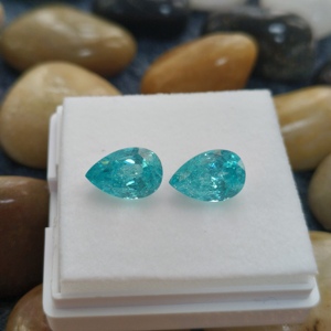 Piedra Paraíba de Corte en Forma de Pera, 8x12mm, Cultivada en Laboratorio, con Acabado de Hielo Triturado, de DS Gems - Product Image 5