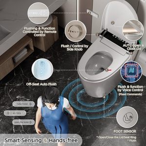WC Smart per Uso Domestico, Bidet Elettrico, Toilette in Ceramica Completamente Automatica, Moderna e Intelligente - Product Image 3