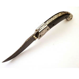 Gran oferta, cuchillo de bolsillo Damasco plegable de acero de hecho a mano personalizado con Funda de cuero, hermoso cuchillo de Camping OEM - Product Image 3