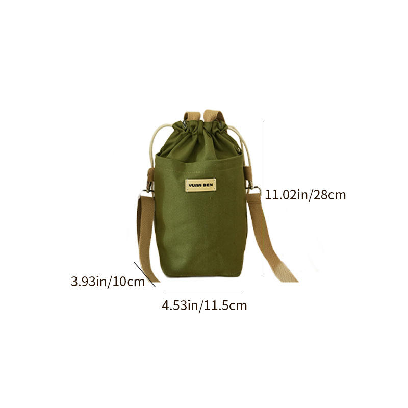 ผ้าแคนวาสหนา สีเขียวทหาร - ขนาดกลาง