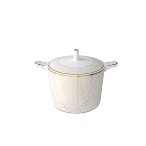 Nouveau Service de Table Tendance en Porcelaine Fine pour Hôtellerie et Banquet, Assiettes à Bord <span class=keywords><strong>Doré</strong></span> pour Mariage - Product Image 3
