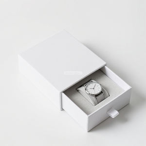 Set di orologi da donna di lusso personalizzati in cartone di carta confezione regalo scatola scorrevole a mano con Logo - Product Image 3