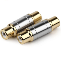 Adaptateurs de menuiserie en cuivre plaqué or 1 RCA femelle vers 1 RCA femelle