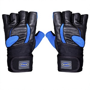 Gants de musculation personnalisés pour hommes en cuir de vachette légers, respirants, antidérapants, avec sangle de poignet réglable et fentes pour les doigts (demi-doigts) - Product Image 3