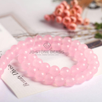 Cuentas Sueltas Redondas de Calcedonia Natural de 4mm, 6mm, 8mm, 10mm, 12mm, Colores Mezclados, Cuentas Espaciadoras Lisas para Fabricación de Joyería DIY, Venta al Por Mayor