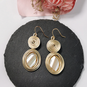 HANSIDON <strong>Handmade</strong> Aluminum Alloy Wire Crystal Dangle <strong>Earrings</strong> for Women Statement Drop <strong>Earrings</strong> Unique Design Jewelry - Product Image 5