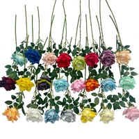 Grande rose artificielle, fleur réaliste au toucher naturel, tiges de fleurs artificielles pour mariage, arrangement floral à domicile