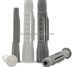 FHC 1/4 "X 1" - 100/Pk Anclajes de pared acanalados 5/16 "X 1-1/2" Anclajes de expansión de plástico Enchufe de pared Achors para pared - Product Image 2