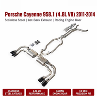 Knalpot Racing Stainless Catback untuk Porsche Cayenne 958.1 4.8L V8 2011-2014, Performa Valvetronic Exhaust Muffler
