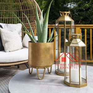 <b>Glass</b> Lantern for Christmas Decorations for Home & Hotels Decoration Metal Antique Brass Decorative Candle Lantern - Product Image 3