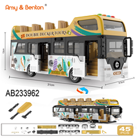 Jouet de bus scolaire populaire, éducation intelligente, jouet de bricolage pour enfants, jouet en plastique, camion touristique à double étage, voiture, Offre Spéciale