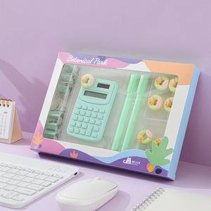 Macaron Student Office Set 6-en-1 Notebook <span class=keywords><strong>Grapadora</strong></span> Suministros Lindo Pastel School Kit para niñas Regreso a la escuela - Product Image 5