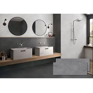 Ceramic For Floor and Wall Matte finish anti slip Flooring Grey Porcelain Tile Bathroom