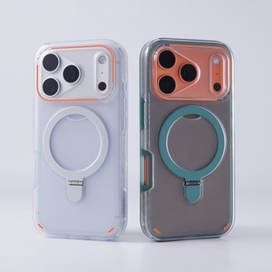 เคสโทรศัพท์แม่เหล็กแบบด้าน รุ่นสั่งทำพิเศษ สำหรับ iPhone 17 12 13 Pro Max 14 15 16 Plus 17 Air พร้อมขาตั้งวงแหวนโลหะ 2 in 1 ป้องกันแรงกระแทก - Product Image 3