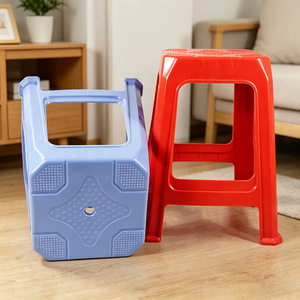 <b>Plastic</b> Square <b>Stool</b> 27x27x45 Cm Durable Polypropylene For Restaurant Home Meeting Use - Product Image 1