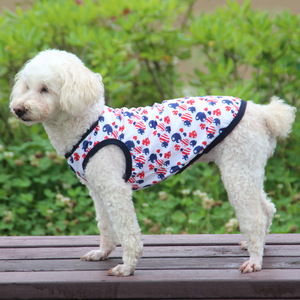Chaleco para perros, fresco y transpirable para verano, para Corgi, Bichón, Teddy, con diseño estampado con bordes rojos y azules - Product Image 4