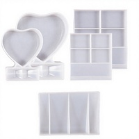Moule en silicone rectangulaire Cœur d'amour pour moulage de résine, modèle photo personnalisé, résistant à la chaleur, non toxique, cadre photo en silicone