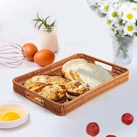 Panier de rangement en rotin personnalisé plateau de service rotin tissé artisanat fruits pique-nique panier en osier organisateur de rangement avec poignées