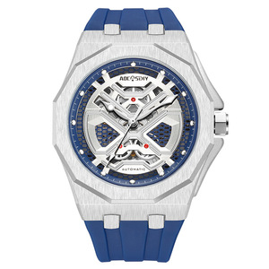 Reloj para hombre Diseño de esqueleto de moda Reloj de pulsera deportivo con correa de silicona resistente al agua y luminoso - Product Image 4