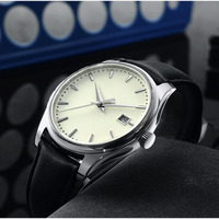 Montre mécanique automatique pour homme, logo personnalisé, vintage, ultra-fine, minimaliste, verre saphir 10ATM, acier inoxydable 316, en vente