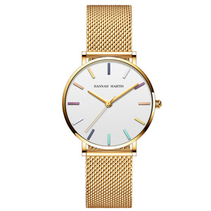 Montres pour femmes de haute qualité, en acier inoxydable, étanches, conçues par HANNAH MARTIN Watch Factory, montres minimalistes pour femmes - Product Image 3