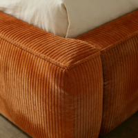Cadre de lit rembourré en tissu de luxe, montage facile, lit plateforme souple compressé