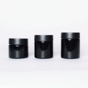Cannacoast Child-Resistant Black Opal UV Protection <b>Glass</b> <b>Jar</b> CR Child Proof <b>Glass</b> <b>Jars</b> for Dry Flower Preserve Freshness - Product Image 2