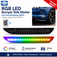 Feu de position latéral LED RGB pour pare-chocs arrière Ford Mustang 2015-2023, clignotant séquentiel, lentille fumée