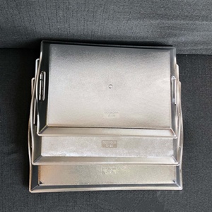 Plateau rectangulaire 3 tailles à double placage pour hôtels et ménages Bol à fruits Assiette décorative avec poignée - Product Image 4