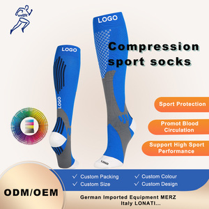 Chaussettes <span class=keywords><strong>de</strong></span> compression personnalisées pour la course à pied (hommes et femmes) 20-30 mmHg – <span class=keywords><strong>Bas</strong></span> <span class=keywords><strong>de</strong></span> compression sportifs pour marathon et varices, avec manchette <span class=keywords><strong>de</strong></span> maintien au niveau du <span class=keywords><strong>bas</strong></span> du corps - Product Image 1