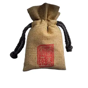 wholesale Recyclable cocoa food rice nut corn coffee bean packing sack drawstring hemp linen jute pouch bag