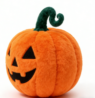 Niedliches Kürbis-Plüschtier Flauschiges Jack-O'-Lantern Plüschkissen aus Polyester PP-Baumwolle mit Stickerei-Design für Schlafzimmer Wohnzimmer