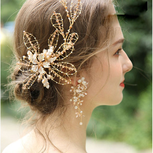 Boucles d'oreilles pendantes de mariée SLBRIDAL faites à la main avec <span class=keywords><strong>strass</strong></span>, cristaux et perles d'eau douce, boucles d'oreilles chandelier pour femme, bijoux de mariage - Product Image 4
