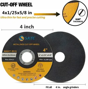 100-Pack 4-Inch Metal Cut Off Wheels With 5/8" Arbor For Angle Grinder Cutting Disc Part Of Grinding Wheels Collection