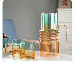 Hervidor de agua fría de gran capacidad, resistente a altas temperaturas, de mármol nórdico azul degradado, para uso doméstico. - Product Image 6