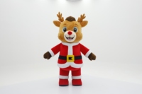 Déguisement Gonflable de Mascotte de Noël Dessin Animé et Anime Drôle, en Fourrure, Père Noël, Cerf, Rennes, Panda, Accessoires de Parade pour Halloween et Noël
