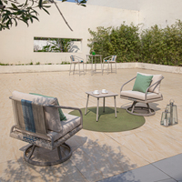 Table basse OSMEN VODDEN en tube d'aluminium carré, pour terrasse et jardin