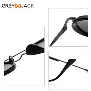 Lunettes de soleil polarisées grises à monture ronde en métal unisexe, protection UV400, type 3, verres TAC - Product Image 5