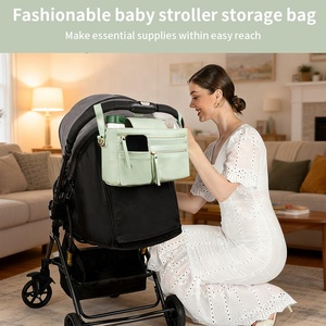Sac de rangement universel léger pour poussette, organisateur de poussette antidérapant avec housse et porte-gobelet isotherme - Product Image 1