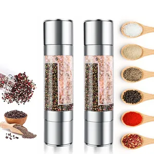 Beeman Best Supplier 2 in 1 Manual Stainless Steel Black Pepper Grinder Dry Spice Grinder