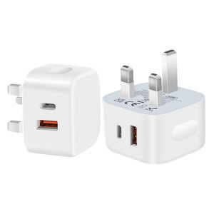 อะแดปเตอร์ชาร์จ PD 20W แบบพกพา ใช้ได้กับ Samsung และ Apple 15  ได้รับการรับรองมาตรฐาน UKCA  ปลั๊กแบบหลายพอร์ตมาตรฐานอังกฤษ 20W - Product Image 3